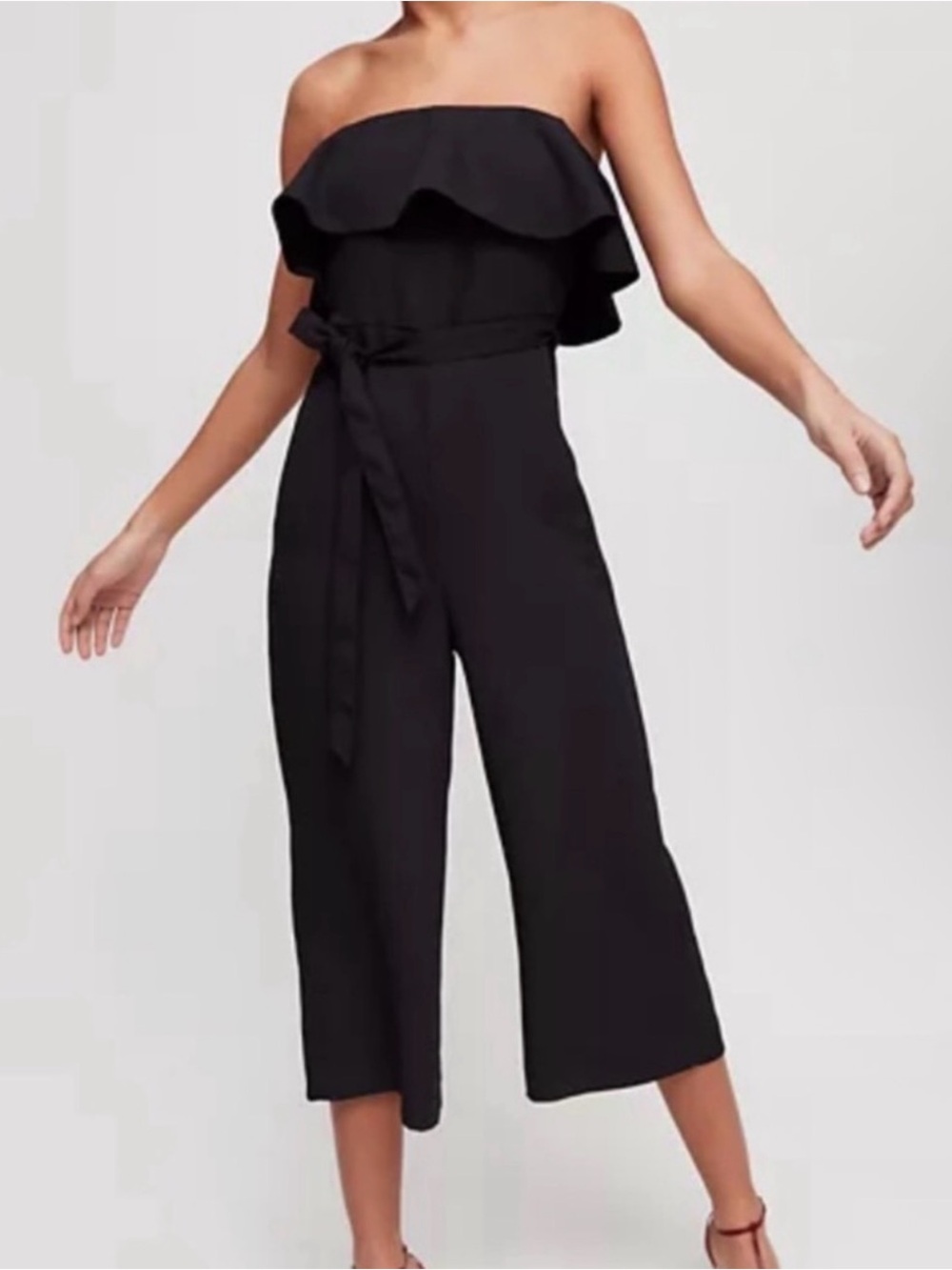 Aritzia Babaton Altamiro Ruffle Strapless Belted Jumpsuit Size 2 Cocktail Event
